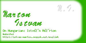 marton istvan business card